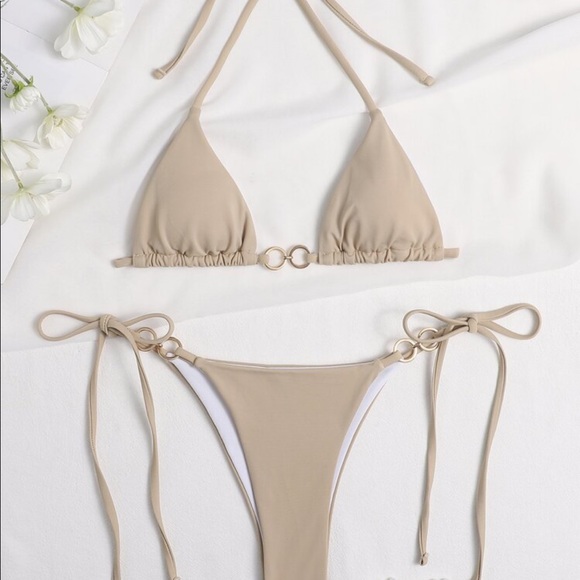 SHEIN Other - Ring Linked Micro Triangle Thong Bikini Swimsuit
